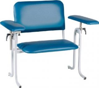 TK Manufacturing Extra Wide Blood Drawing (Phlebotomy) Chair, 19" Upholstered Seat Height, Upholstered Flip Up Arms. Closeout Special