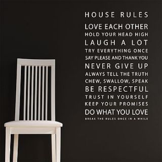 house rules quotes wall stickers by parkins interiors