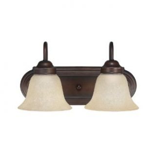 Capital Lighting 1032BB 256 Traditional 2 Light Vanity Fixture, Burnished Bronze Finish with Mist Scavo Glass   Copper Bathroom Light  