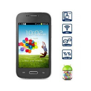 4 Zoll Mini S4 Android 4.2 Smart Phone SMDK4x12 1GHz HVGA Screen Doppel SIM Quad Band WiFi   Schwarz: Elektronik