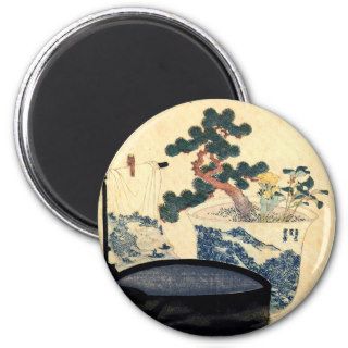 盆栽, 北斎 Bonsai, Hokusai, Ukiyo e Fridge Magnets
