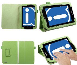 iTALKonline PADWEAR GREEN Multi Function Multi Angle Luxury Executive Wallet Stand Cover Typing Case for Asus MemoPad ME172V (7inch): Computers & Accessories