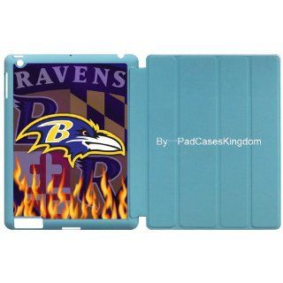 Wake/Sleep Stand Smart cover case for iPad 2&3 with NFL Baltimore Ravens theme background by padcaseskingdom: Computers & Accessories