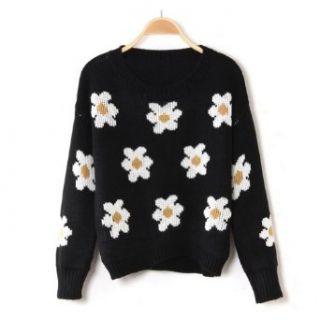 Women's Daisy Sunflower Pullover Jumper Kintwear Sweater Coat Free Necklace at  Womens Clothing store