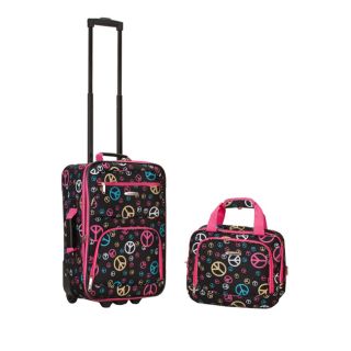 Rockland Deluxe Peace 2 piece Lightweight Expandable Carry on Luggage Set