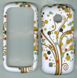 White Dot Tree Faceplate Hard Case Protector for Tracfone Straight Talk Lg 505c Lg505c: Cell Phones & Accessories