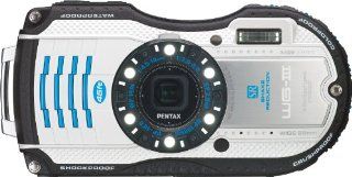 Pentax Optio WG 3 16MP Waterproof Digital Camera with 3 Inch LCD Screen (White/Blue) : Point And Shoot Digital Cameras : Camera & Photo