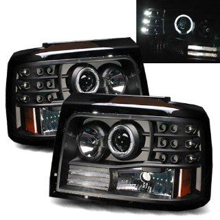 Ford Bronco Black LED Halo Projector Headlights /w Side Markers & Parking Lights: Automotive