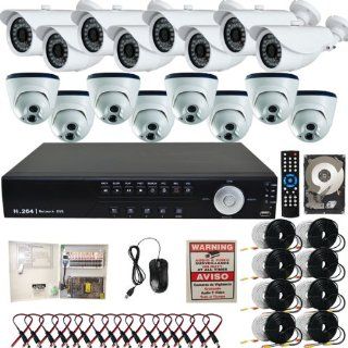 Evertech 16CH H.264 VIDEO COMPRESSION REAL TIME DVR CCTV Surveillance System with 8 Sony Color 700TVL Bullet Indoor/Outdoor and 8 Aptina Color 700TVL Indoor only Dome CCD Security Cameras 2TB HDD : Cctv Dome Set : Camera & Photo