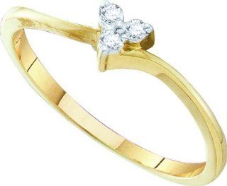 0.06 Carat Heart Shape Round Diamond Engagement Ring: Jewelry