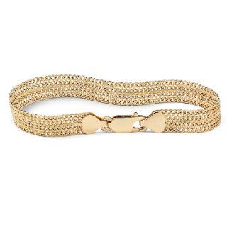 PalmBeach Jewelry 18k Yellow Gold Over Sterling Silver Mesh Bracelet 7 1/4": Jewelry