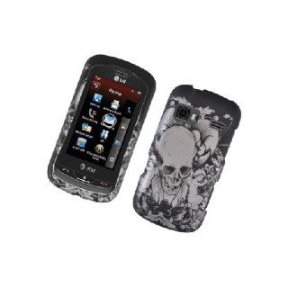 LG Rumor Reflex LN272 Xpression C395 Black White Skull Angel Cover Case: Cell Phones & Accessories