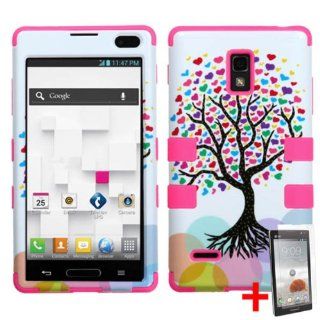 LG OPTIMUS L9 P769 COLORFUL HEART TREE PINK HYBRID COVER HARD GEL CASE +FREE SCREEN PROTECTOR from [ACCESSORY ARENA]: Cell Phones & Accessories