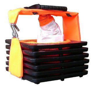 Six 5lb 28" Spring Cones & Wire Tote System, Reflective Collapsible Safety Orange Traffic Cone, For Road Construction