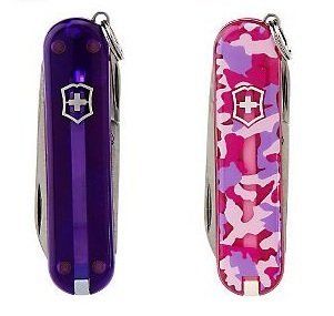 Victornox Swiss Army Classic SD 2 pack Bundle (Pink Camo and Purple Amethyst) : Folding Camping Knives : Sports & Outdoors