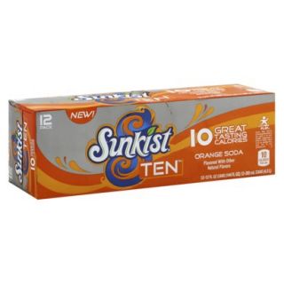 Sunkist Ten Orange Soda 12 oz, 12 pk