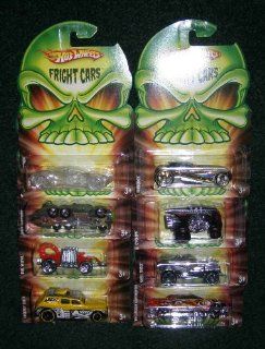 HOT WHEELS FRIGHT CARS 8 CAR SET PHARODOX / CYCLOPS / SHELL SHOCK / '64 LINCOLN CONTINENTAL / COCKNEY CAB II / EVIL WEEVIL / FAST FORTRESS / "INVISIBLE" PHASTASM: Toys & Games