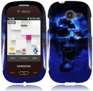 For SAMSUNG Gravity Q T289 Design Hard Cover Case (Blue Skull): Cell Phones & Accessories