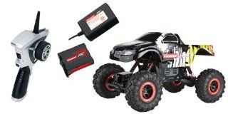 Carrera Rock Crawler: Carrera Profi Electric RC Truck Power 4 Wheel Drive Huge 1:10 Scale 2.4GHz Transmitter Technology, Off Road Vehicle, Complete Working Suspension, High Performance Lithium Battery RTR: Toys & Games