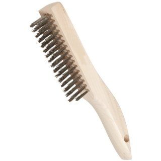 Weiler Wire Scratch Brush with Shoe Handle, Stainless Steel 302, Straight Wire, 0.012" Wire Diameter, 1 3/16" Bristle Length, 5" Brush Face Length: Industrial & Scientific