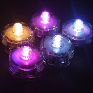 IMAGE 12x LED Submersible Flameless Tealight Battery Operated Candles lights for Wedding Christmas Thanksgiving Party Events Home Decor Floral RGB Color Changing : Submersible Multicolor : Patio, Lawn & Garden