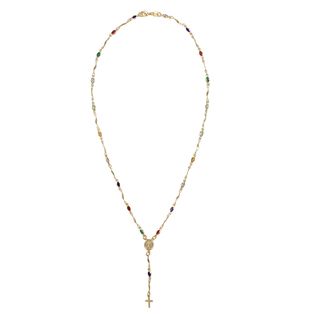 Handcrafted Multi color Goldfilled Rosary Necklace (Spain) Necklaces