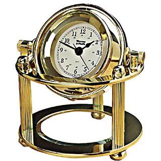 Weems & Plath Solaris Desk Clock with Rectangular Brass Engraving Plate  Boat Clocks And Barometers  Sports & Outdoors