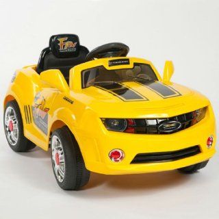 Kids YELLOW Camaro Style Ride On RC Car Remote Control Electric Power Wheels MP3: Toys & Games