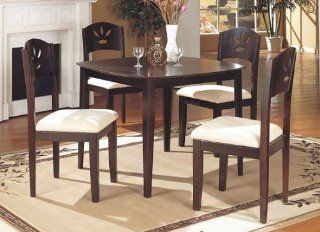 MODERN 40''X40'' DINING TABLE SET W/ 4 CUSHIONED CHAIRS   Dining Room Furniture Sets