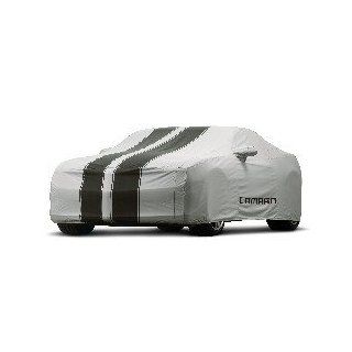 2010 2012 Chevrolet Camaro Custom Fit Car Cover OEM Outdoor   Gray with Black Stripes, Camaro Logo   Fits Coupe 92215994: Automotive