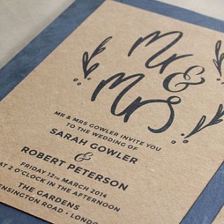 mr and mrs wedding stationery by old english company