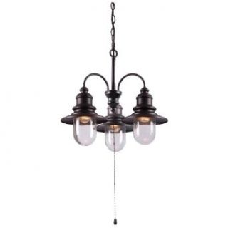 Kenroy Home 93033ORB Broadcast 3 Light Chandelier with Oil Rubbed Bronze Finish and Copper Highlights   Orb Chandelier  