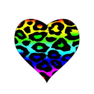 rainbow_leopard_print altered heart stickers