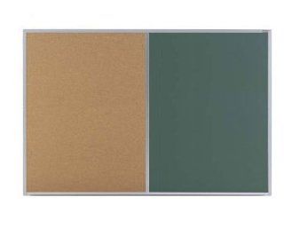 Cork & Chalkboard Combinations   Bulletin Boards   Aluminum Frame Size 4' x 6', Chalkboard Color Green 