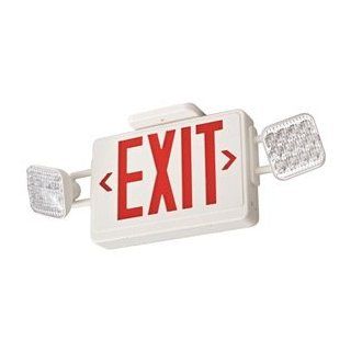 Exit Sign w/Emergency Lights, 3.8W, Red   Commercial Lighted Exit Signs  