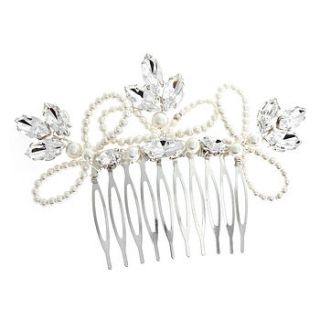 angeline crystal and pearl bridal hair comb by corrine smith design