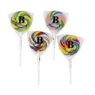 Personalized Monogram Rainbow Swirl Pops   Wedding Supplies & Party Favors : Candy : Grocery & Gourmet Food
