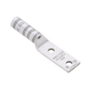 Panduit LCCX8 14B L Flex Conductor Lug, Two Hole, Long Barrel With Window, 1/4" Stud Hole Size, 0.75" Stud Hole Spacing Width, Red, #8 AWG Class G/H/I/K/M Conductor Size, #8 AWG Diesel Locomotive Conductor Size, #8 AWG Code Conductor Size, 3/4&qu