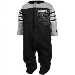 NFL Infant/Toddler Boys' Oakland Raiders Two Pack Long Sleeve Bodysuit (Team Color, 0 3M)  Sports Fan T Shirts  Clothing