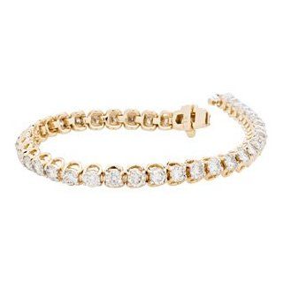 Seven Carat Diamond Tennis Bracelet in 14kt Yellow Gold Jewelry