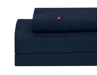 Tommy Hilfiger Navy Solid Flannel Sheet Set, Full   Flannel Sheet Queen