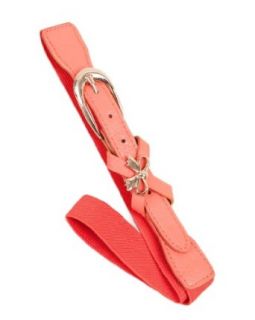MOD 20 Women's Ribbon Thin Elastic Belt Salmon OS(XX321 7444) at  Womens Clothing store