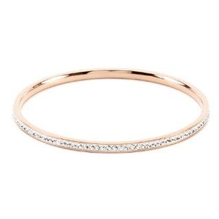 Rose Gold Bangle Bracelet with Clear Crystals Crystal Rose Gold bangle Bracelet: Jewelry