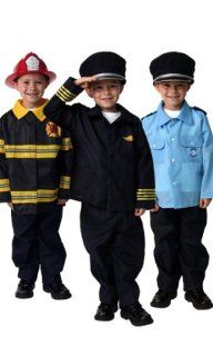 91016_60310_91011_91001 Fireman, Airline Pilot & Policeman Halloween Career Dressup Costumes with Hats Size 4/6: Health & Personal Care