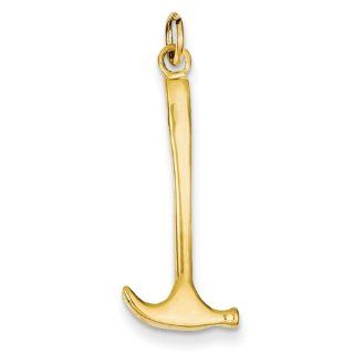14K Yellow Gold Hammer Charm Pendant 30mmx15mm: Jewelry