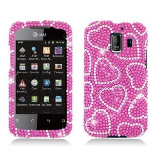 Aimo Wireless HWU8665PCDI069 Bling Brilliance Premium Grade Diamond Case for Huawei Fusion 2 U8665   Retail Packaging   Hot Pink: Cell Phones & Accessories