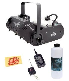 Chauvet Hurricane 1800 FLEX Fogger with Remote Bundle with Gallon Size Fog Fluid, FC W Wireless Remote Control, and Polishing Cloth Musical Instruments
