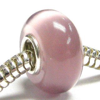 Sterling Silver Round Amethyst Cat Eye Bead For European Story Charm Bracelets: Jewelry
