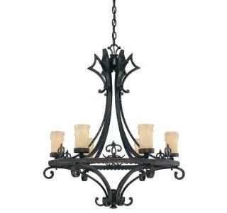 Savoy House 1 340 6 62 Calvi Collection 6 Light Chandelier, Como Black with Gold Finish    