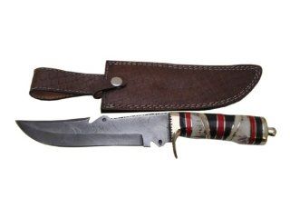 Custom Made Damascus Steel Hunting Knife New with Deer Horn, 12.5" Pt 347 : Hunting Fixed Blade Knives : Sports & Outdoors